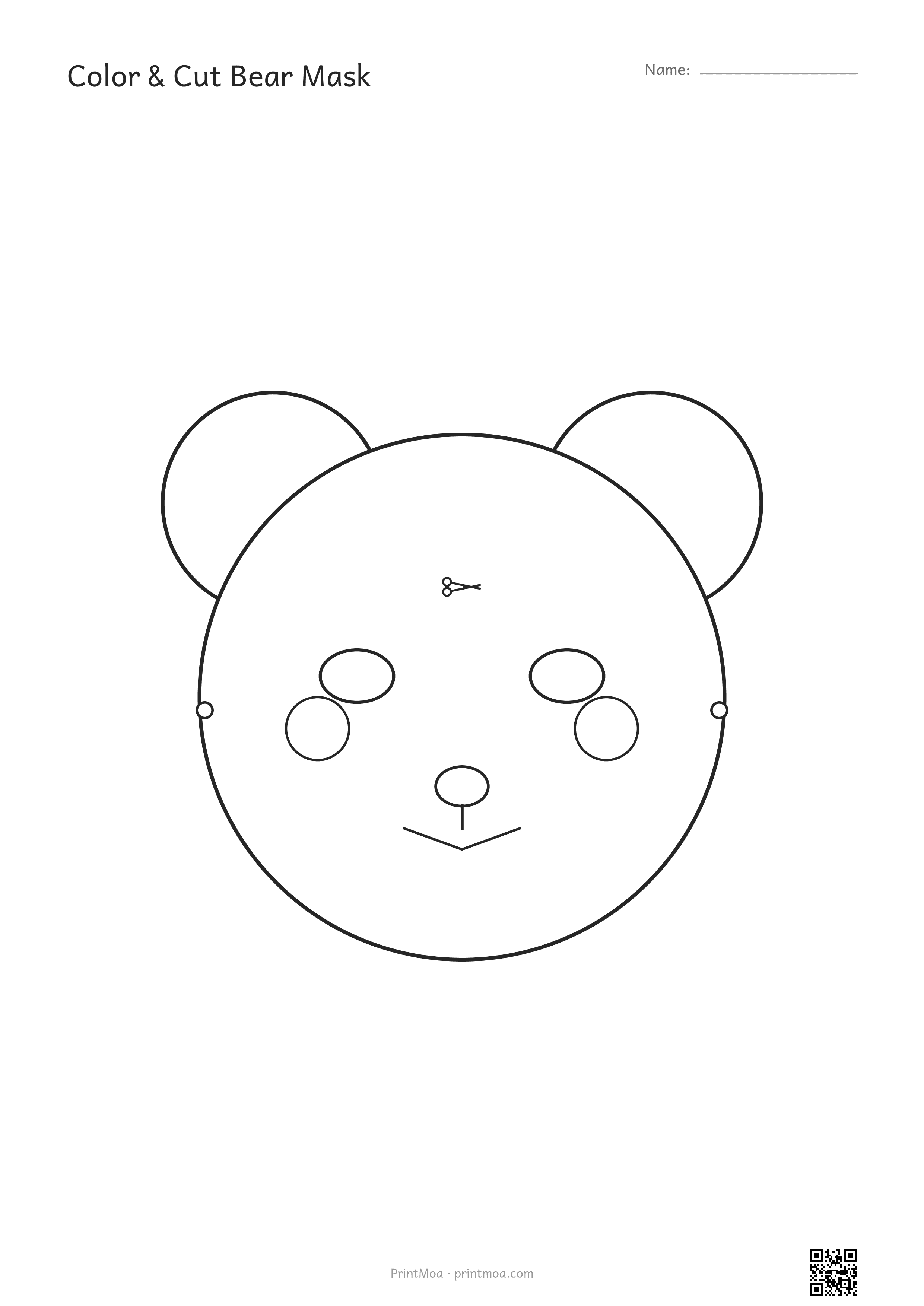 Color & Cut Bear Mask