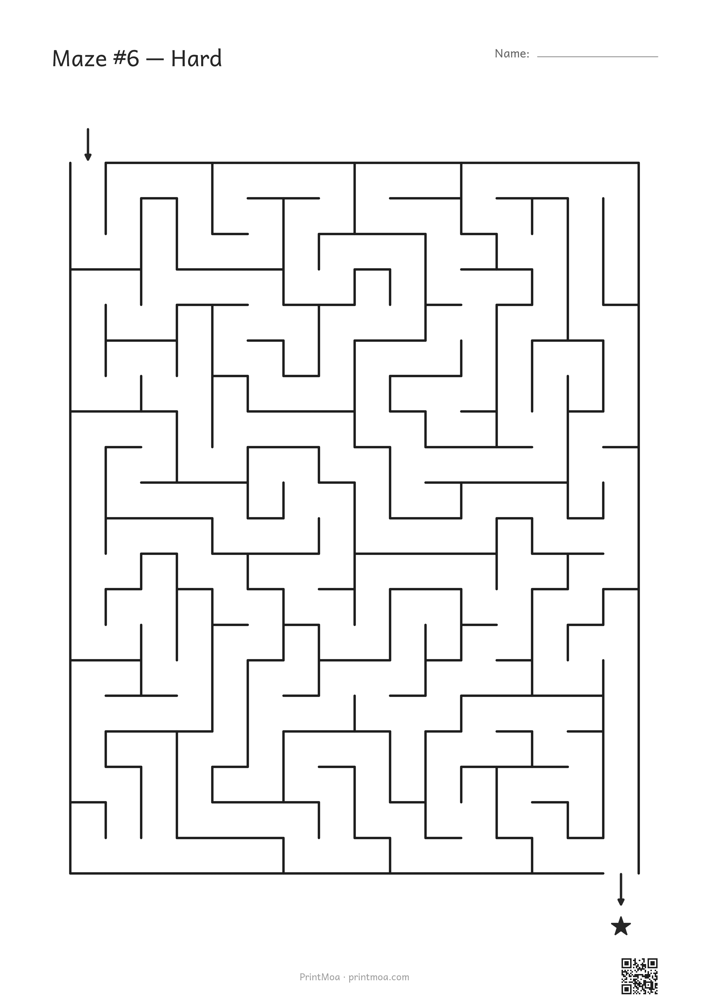 Printable Maze — Hard #6