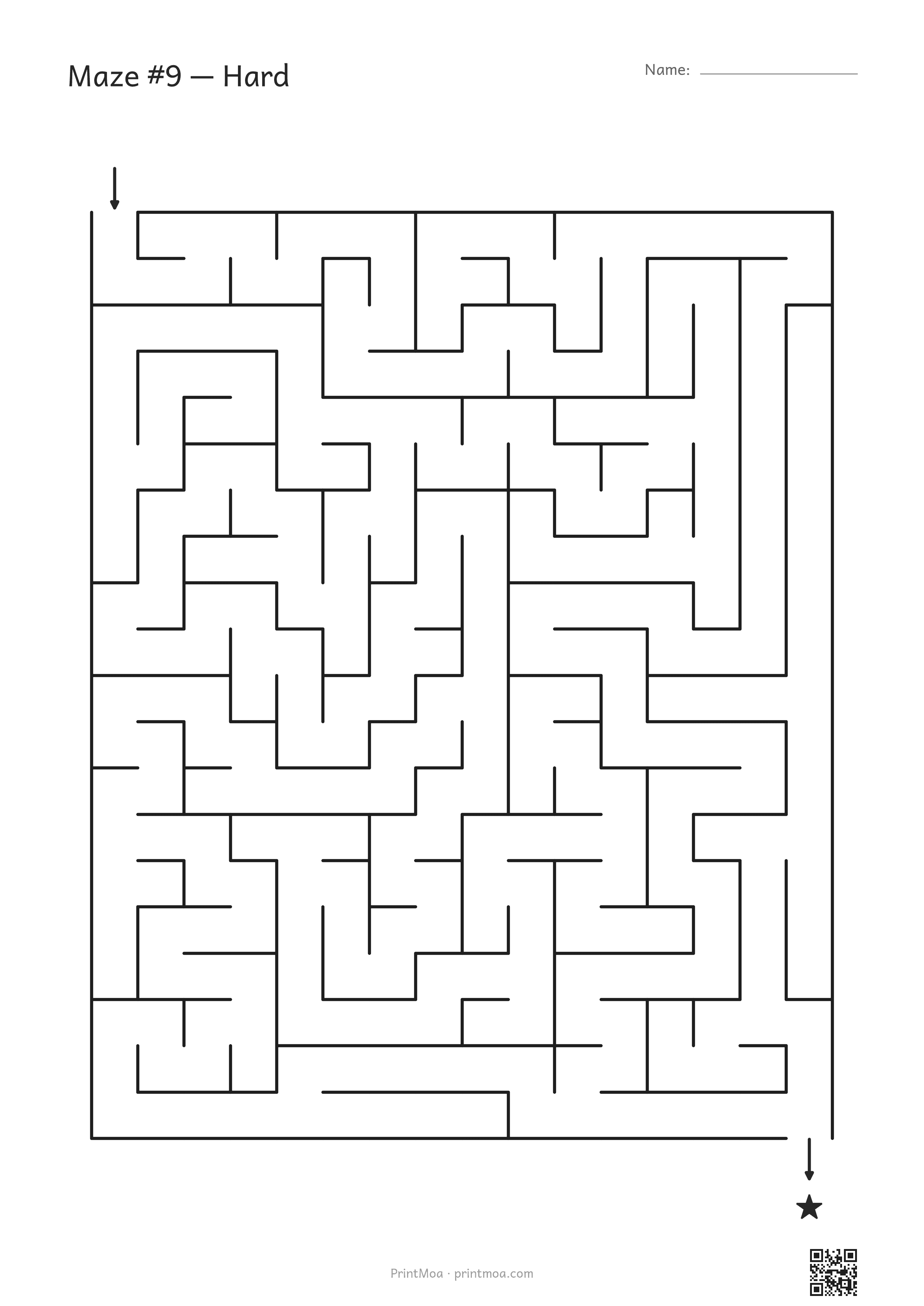 Printable Maze — Hard #9
