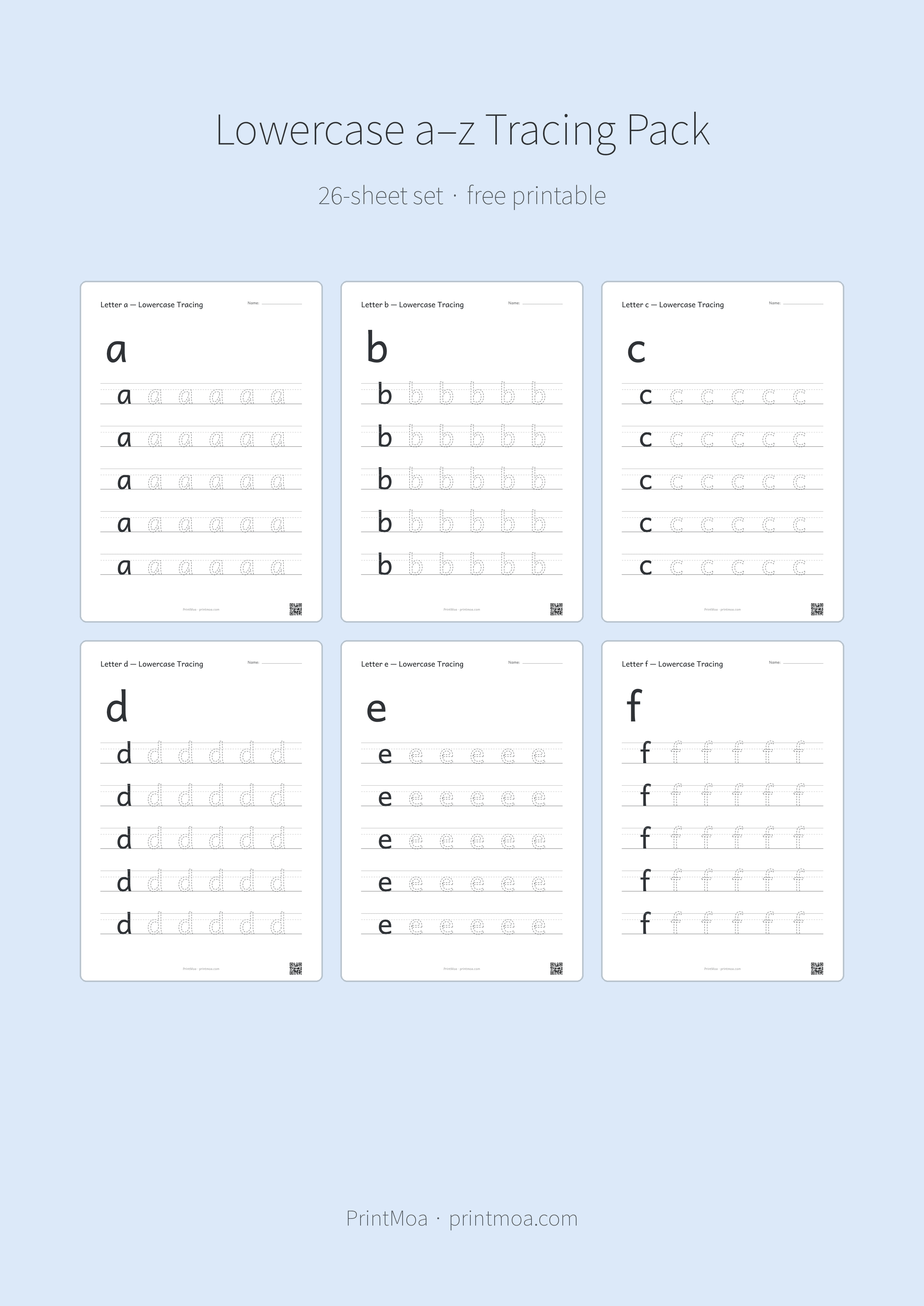 Lowercase a–z Tracing Pack