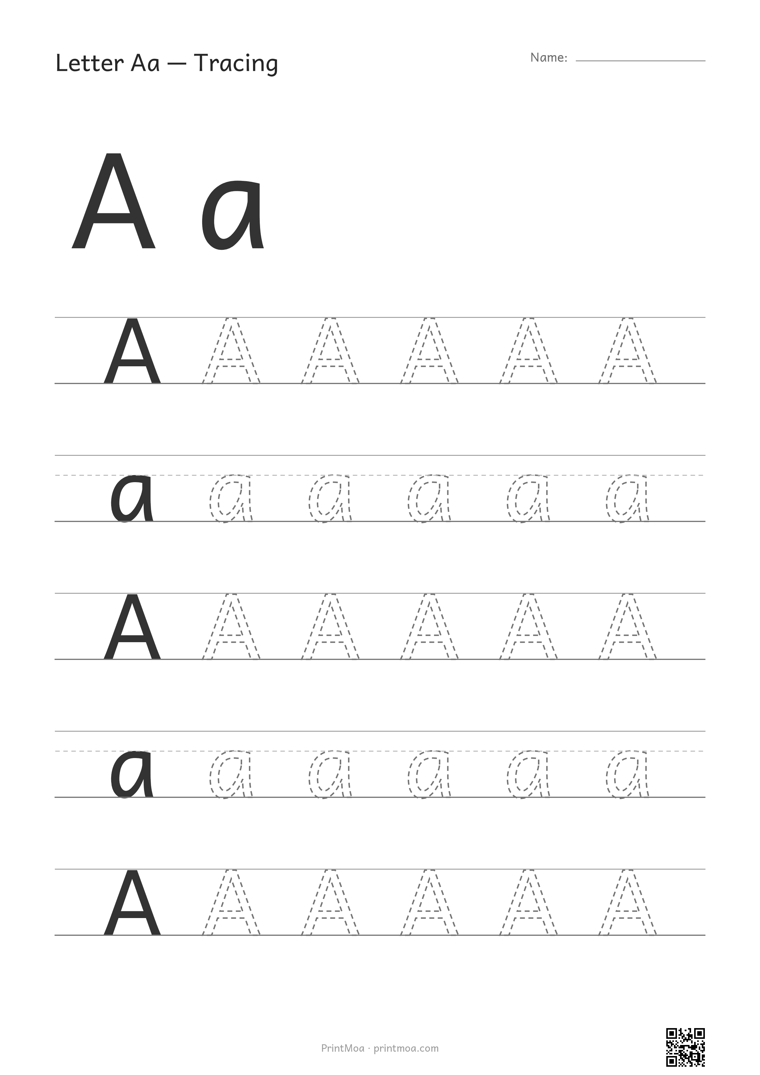 Letter A Tracing Worksheet