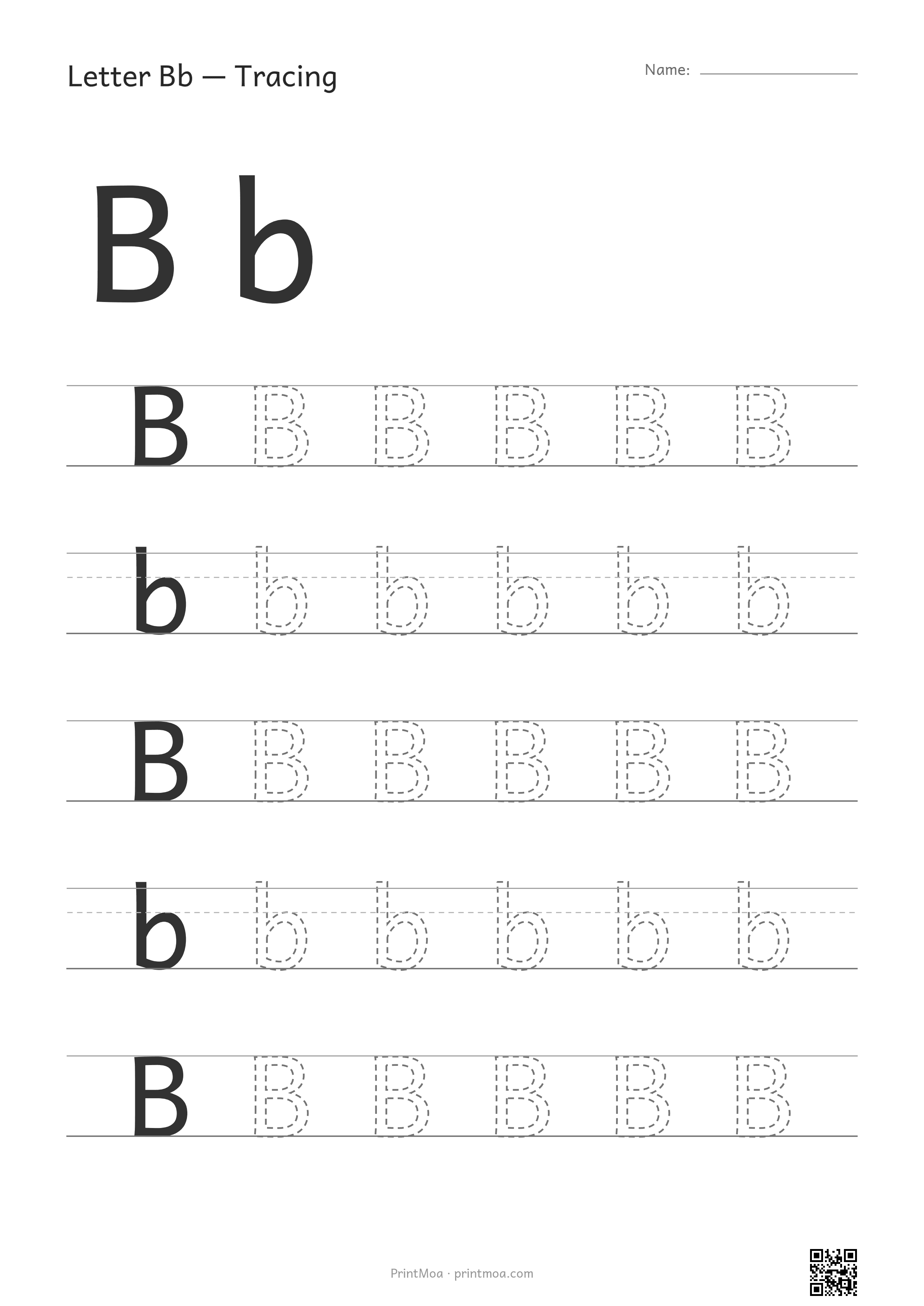 Letter B Tracing Worksheet