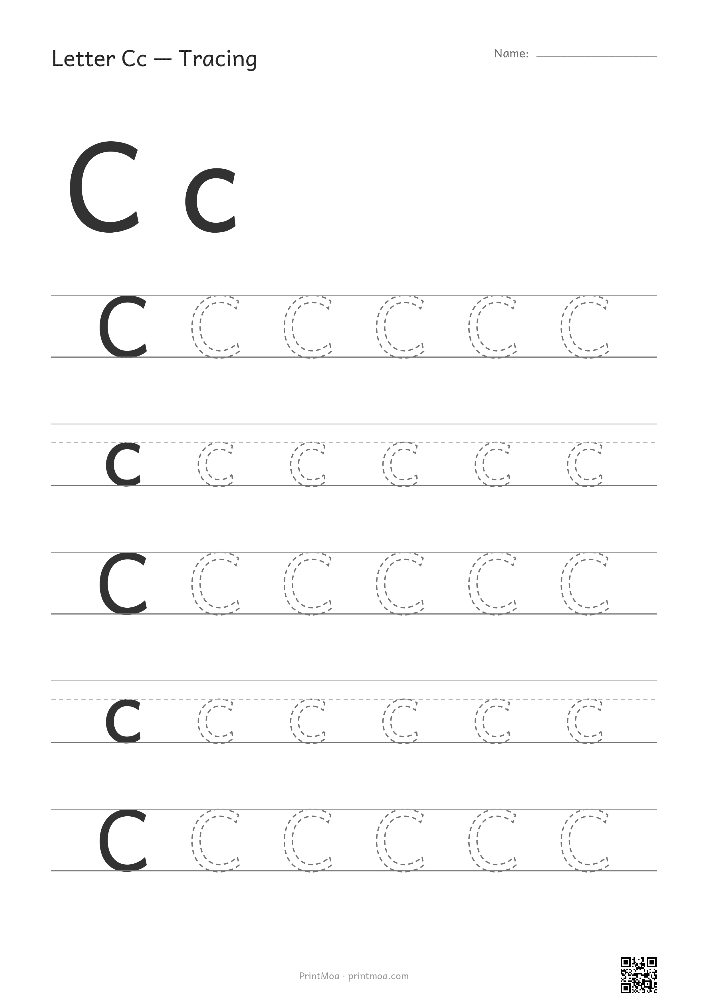 Letter C Tracing Worksheet