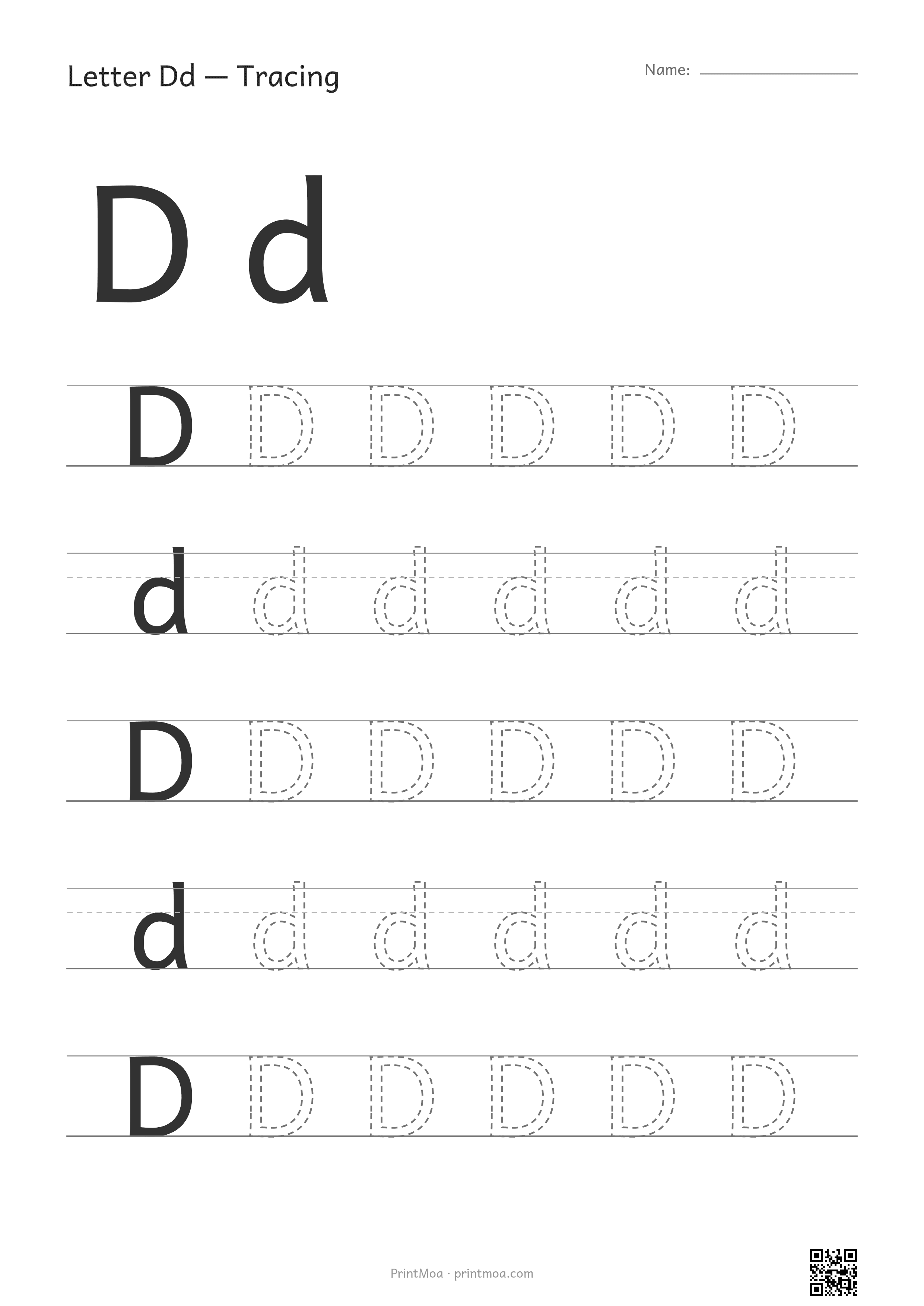Letter D Tracing Worksheet