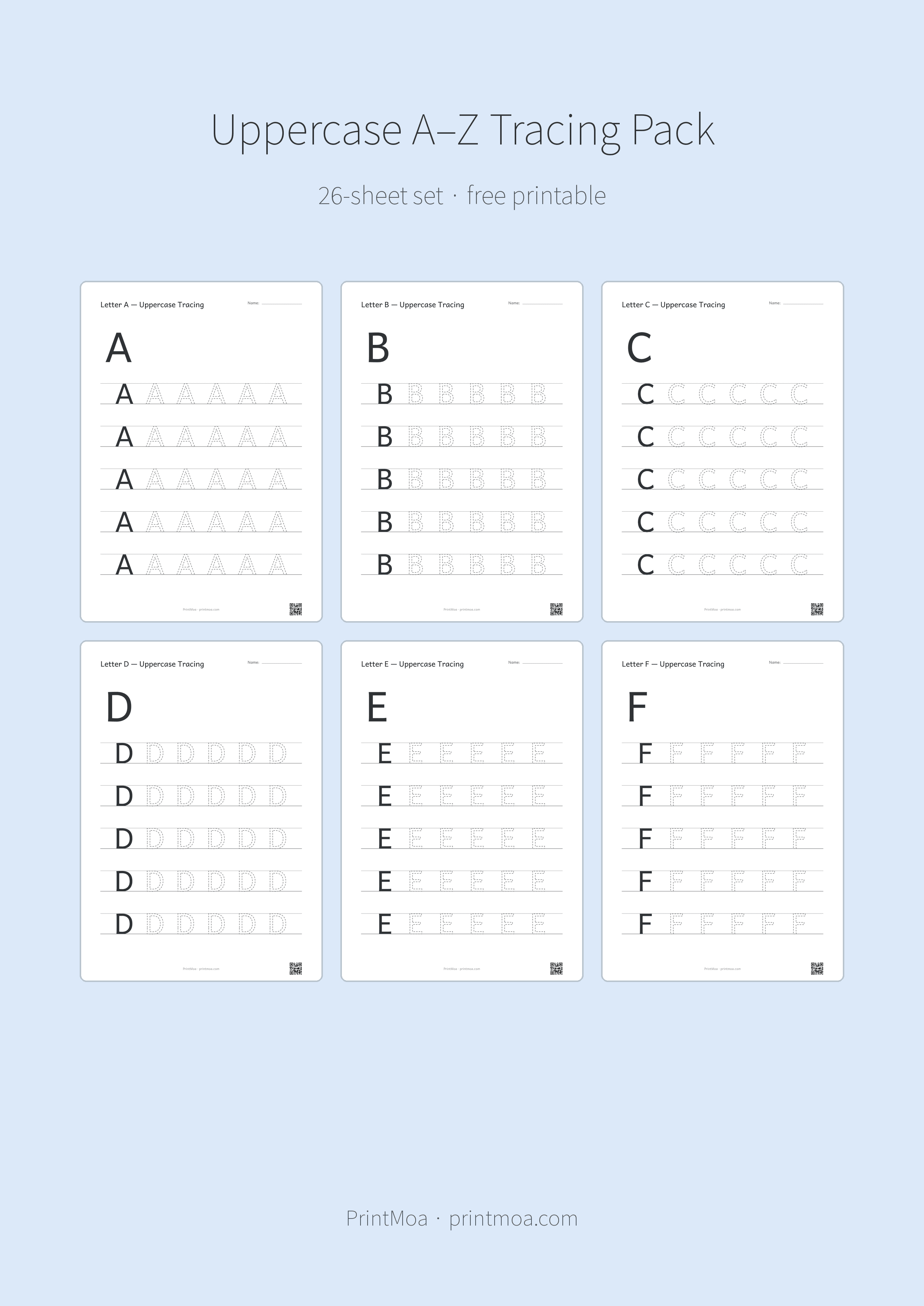 Uppercase A–Z Tracing Pack