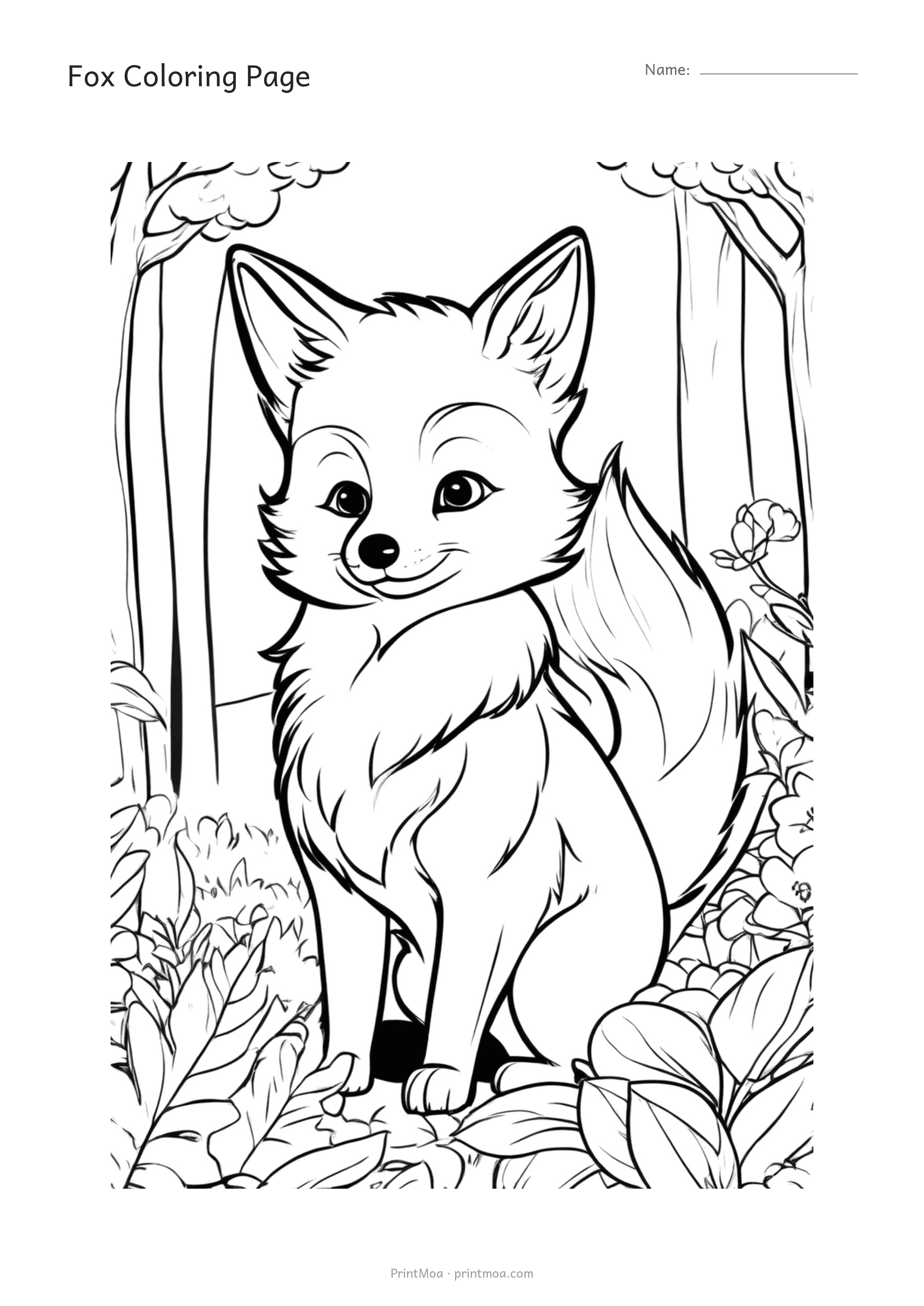 Fox Coloring Page