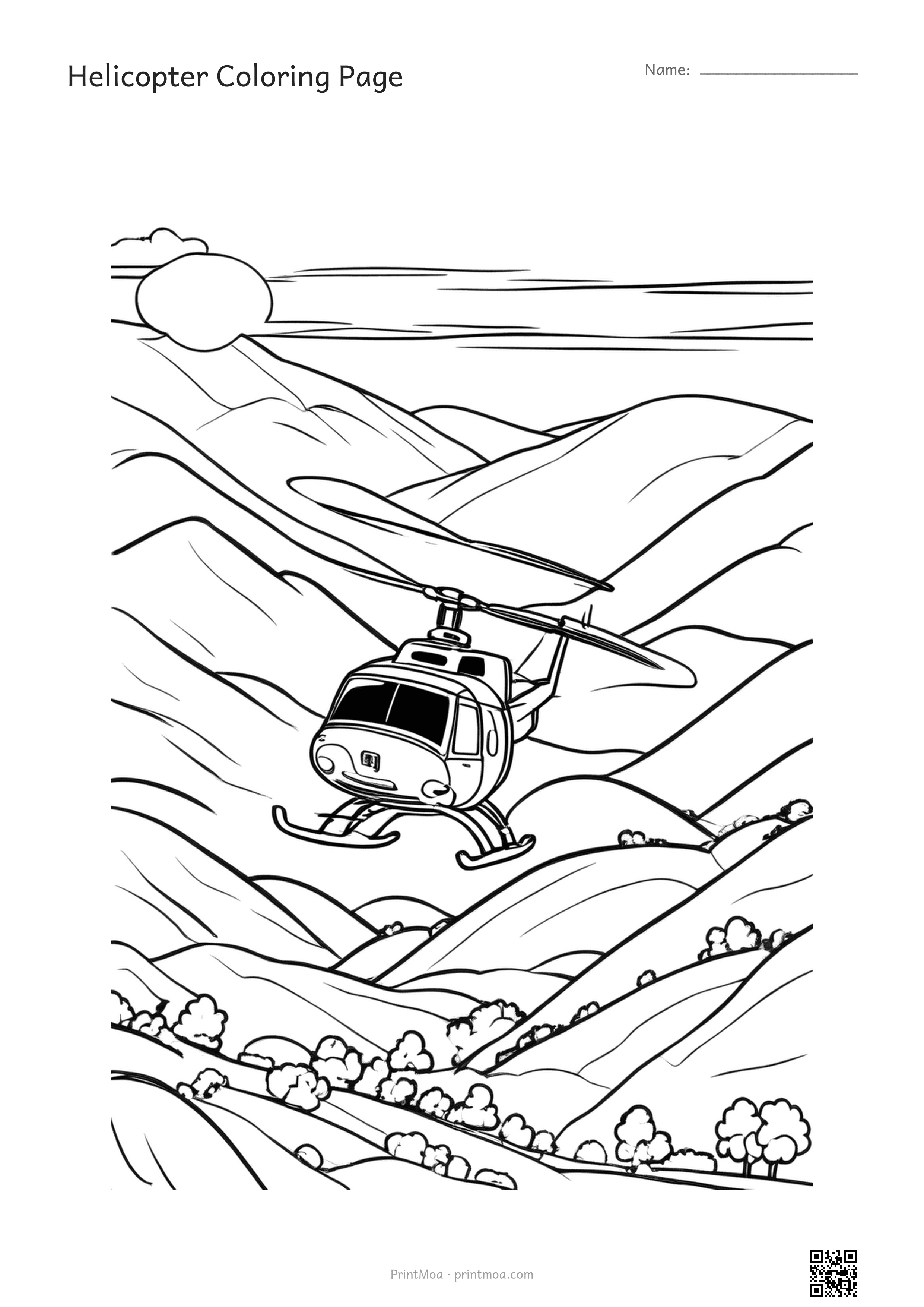 Helicopter Coloring Page