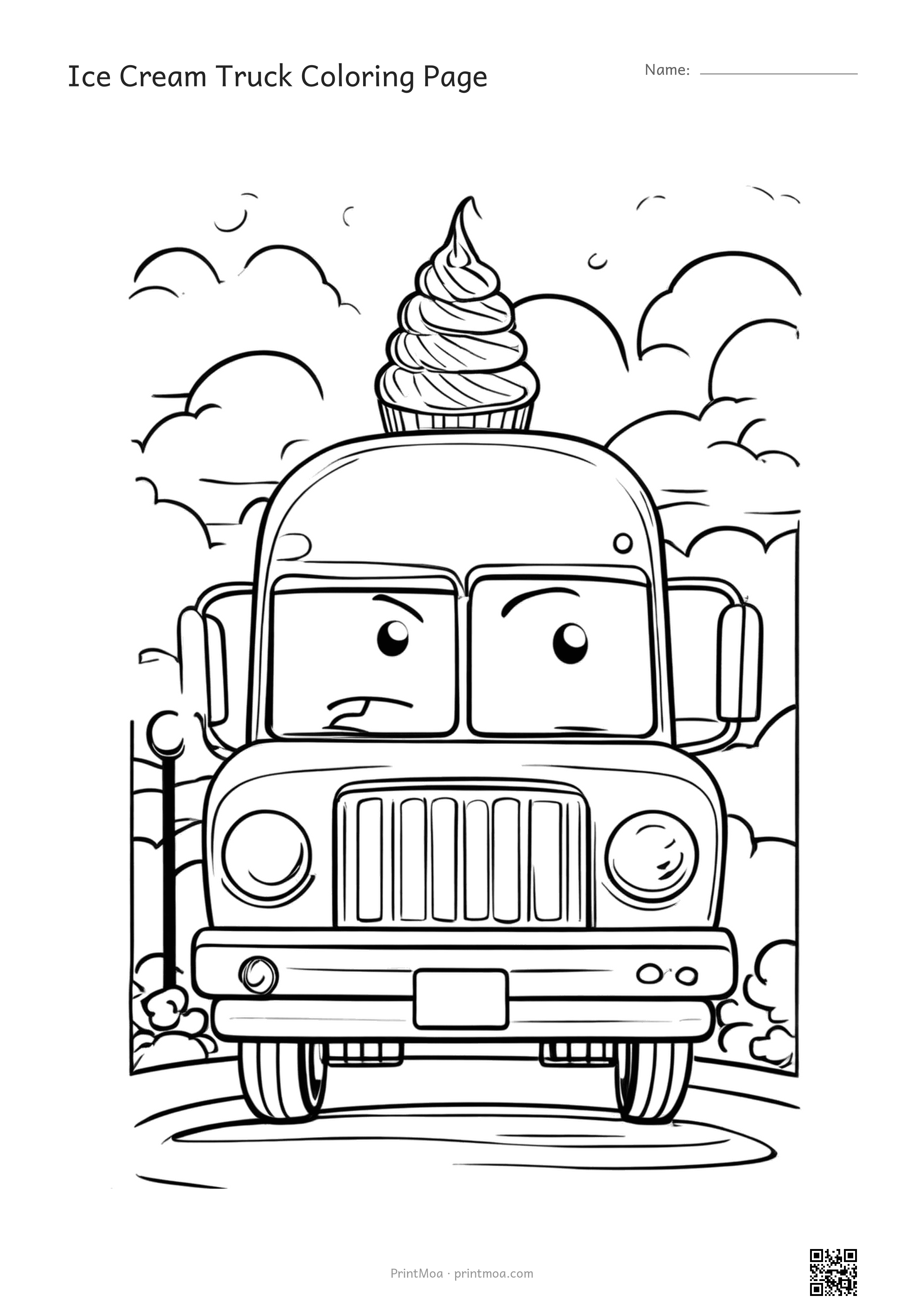Ice Cream Truck Coloring Page