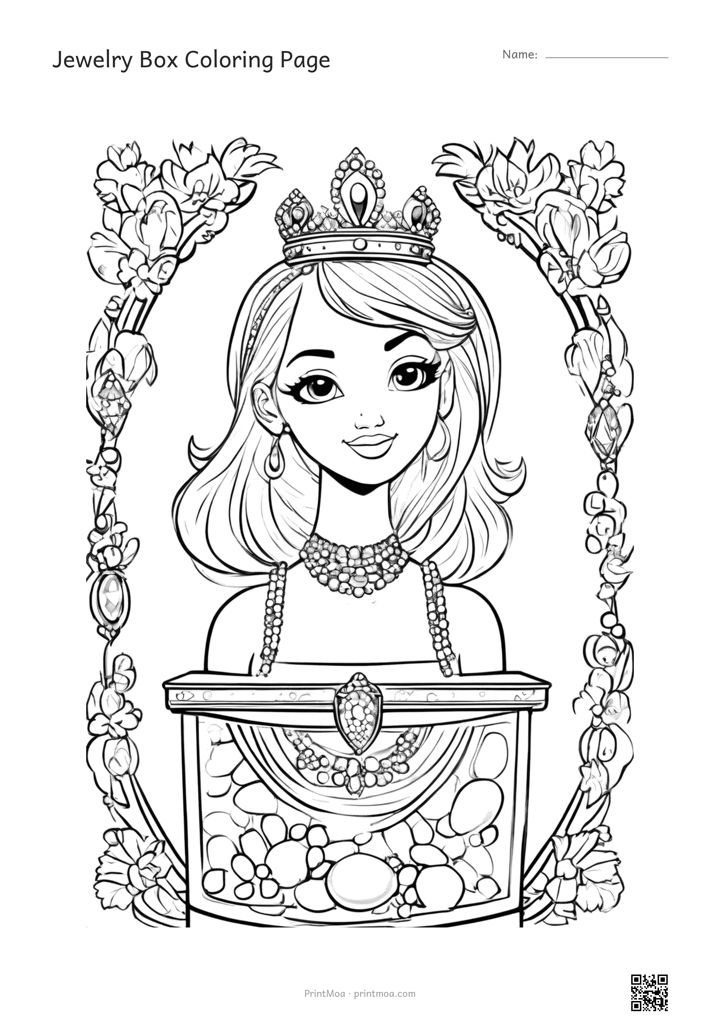 Jewelry Box Coloring Page