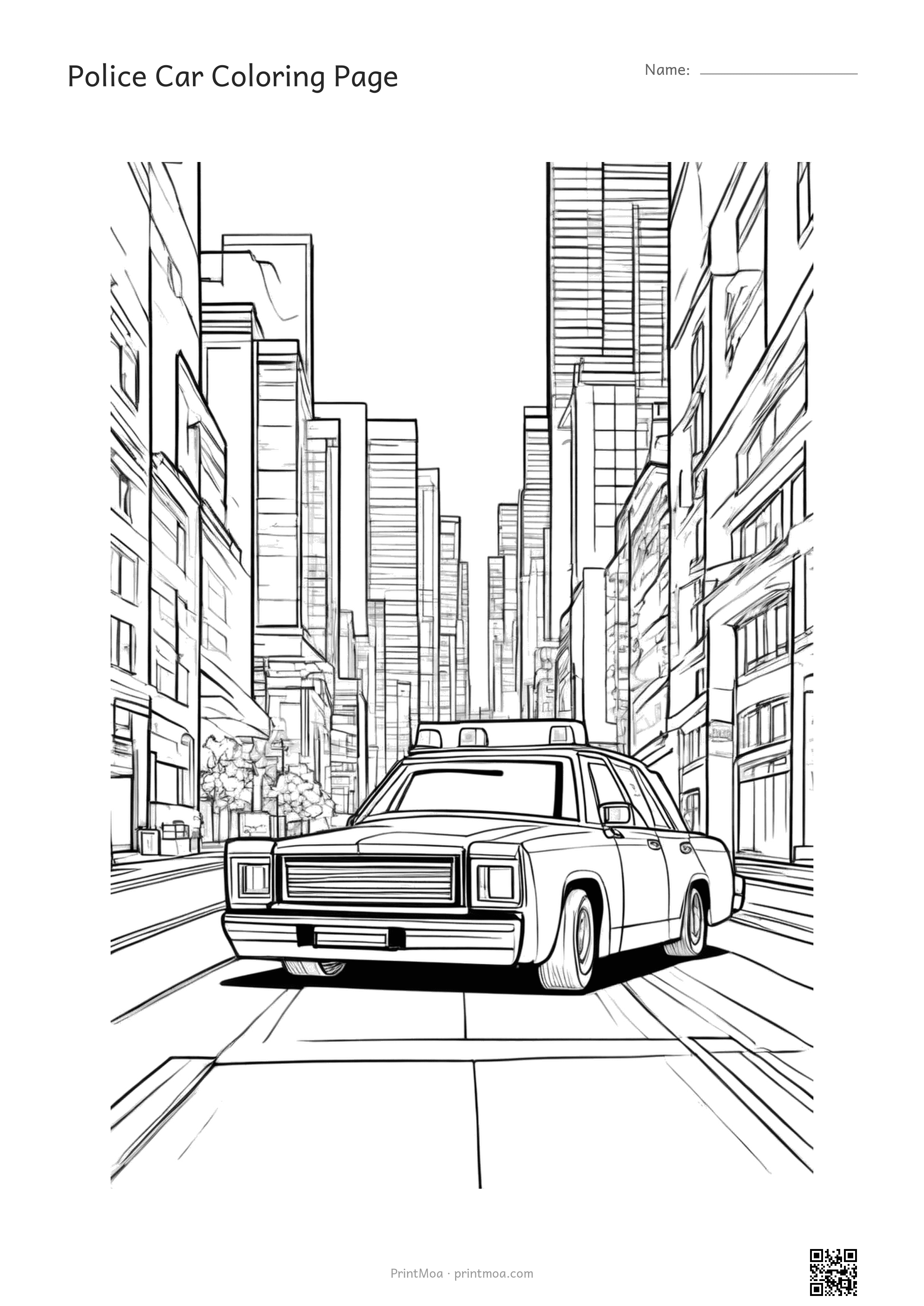 Police Car Coloring Page