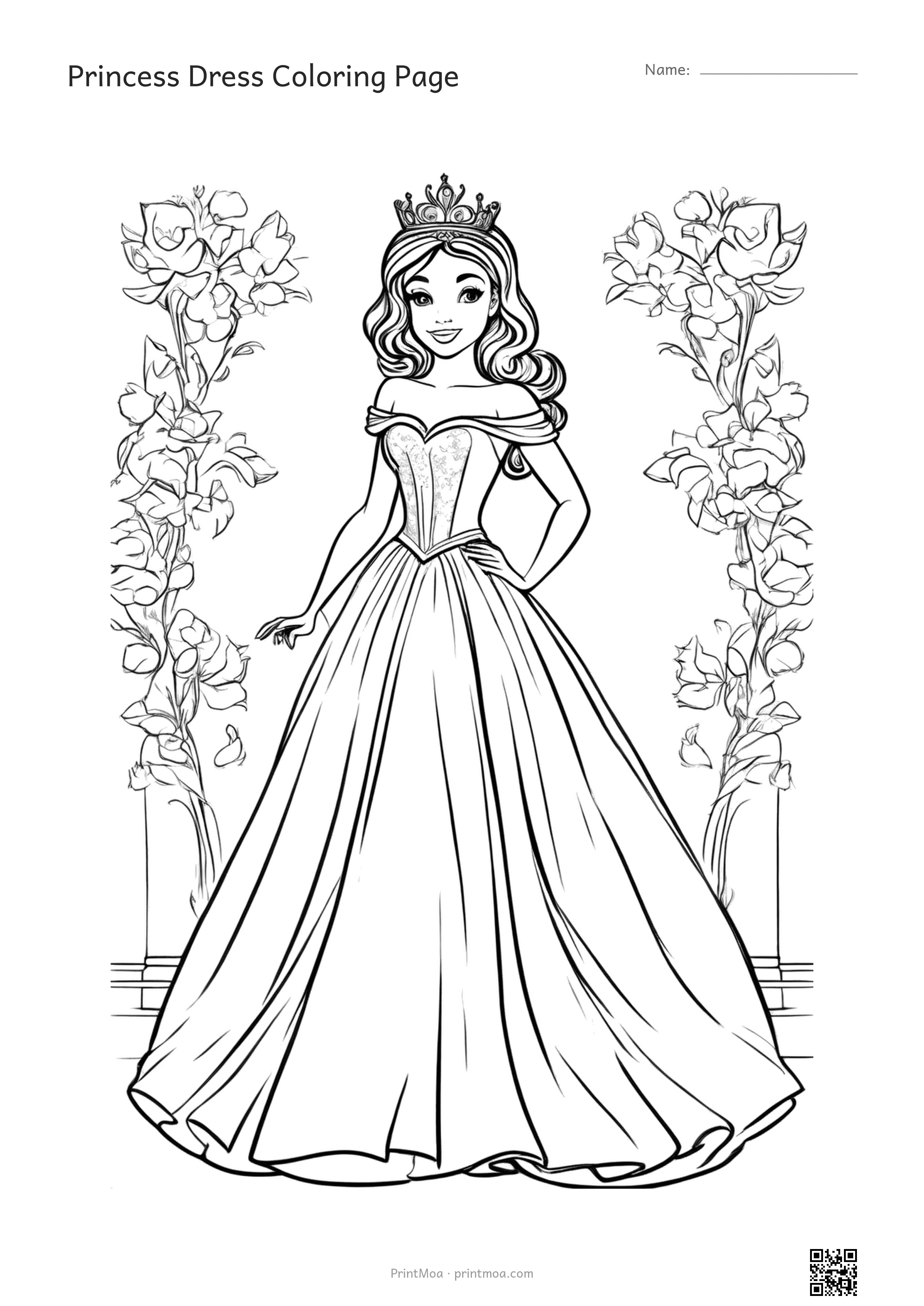 Princess Dress Coloring Page