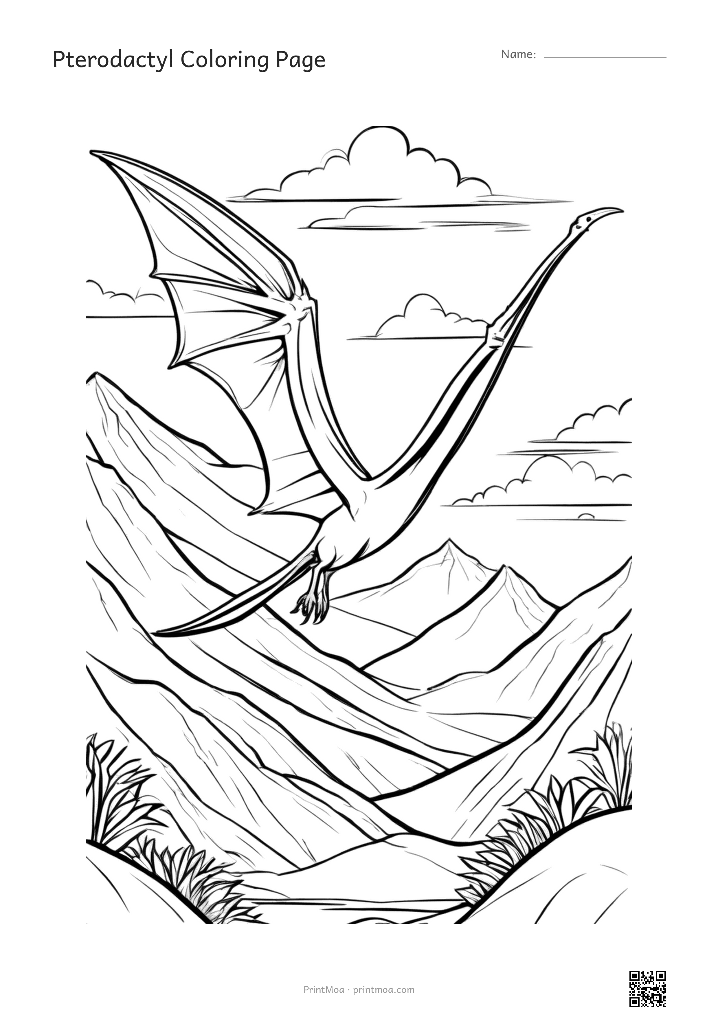 Pterodactyl Coloring Page